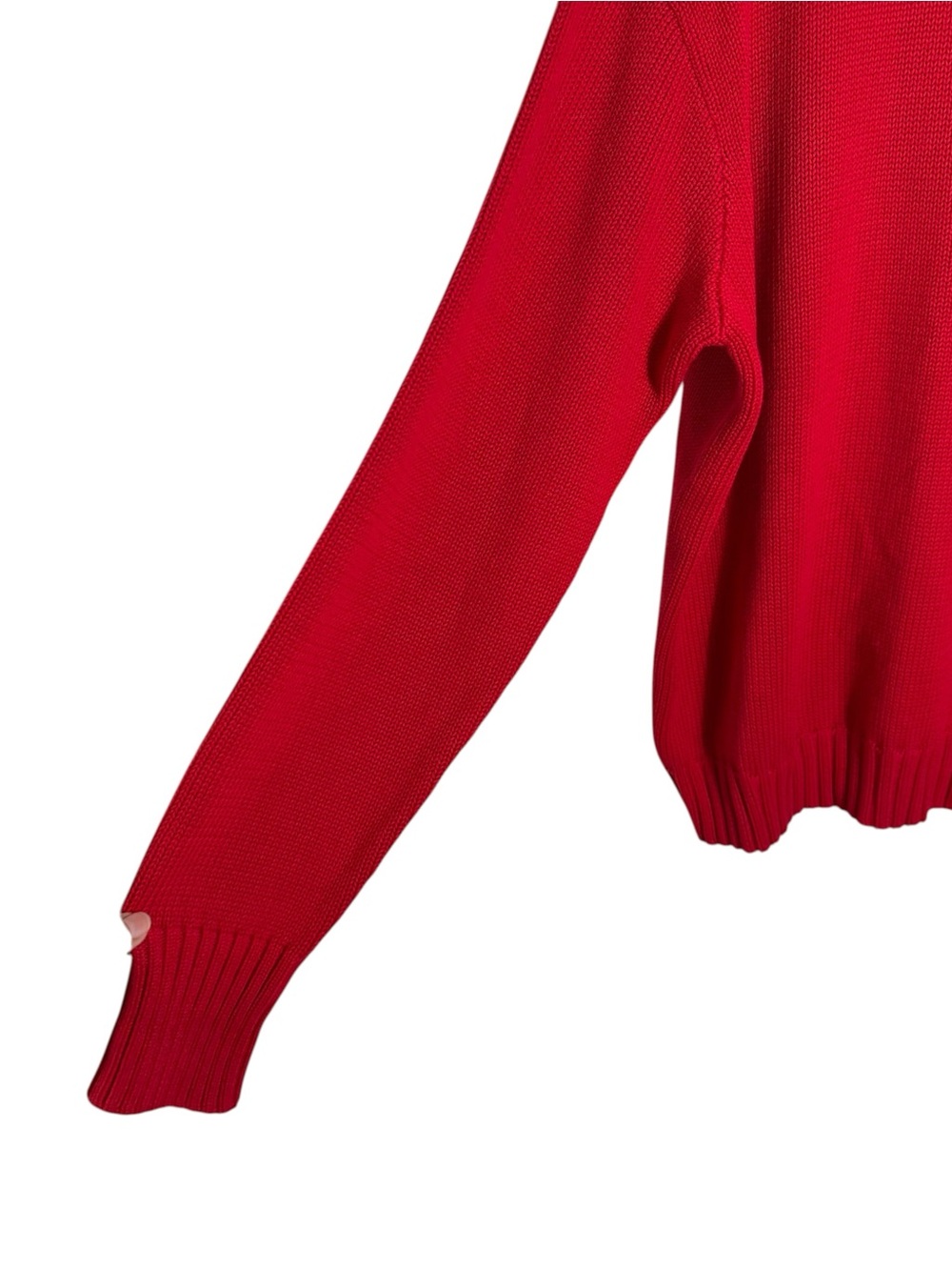 Vintage Polo Ralph Lauren Red Cotton Knit Crewneck Sweater LG - Picture 6 of 8